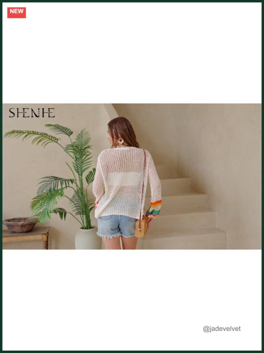 Floral Crochet Open Front Cardigan Sweater Lightweight Long Sleeve V-Neck Loose - Picture 6 of 6